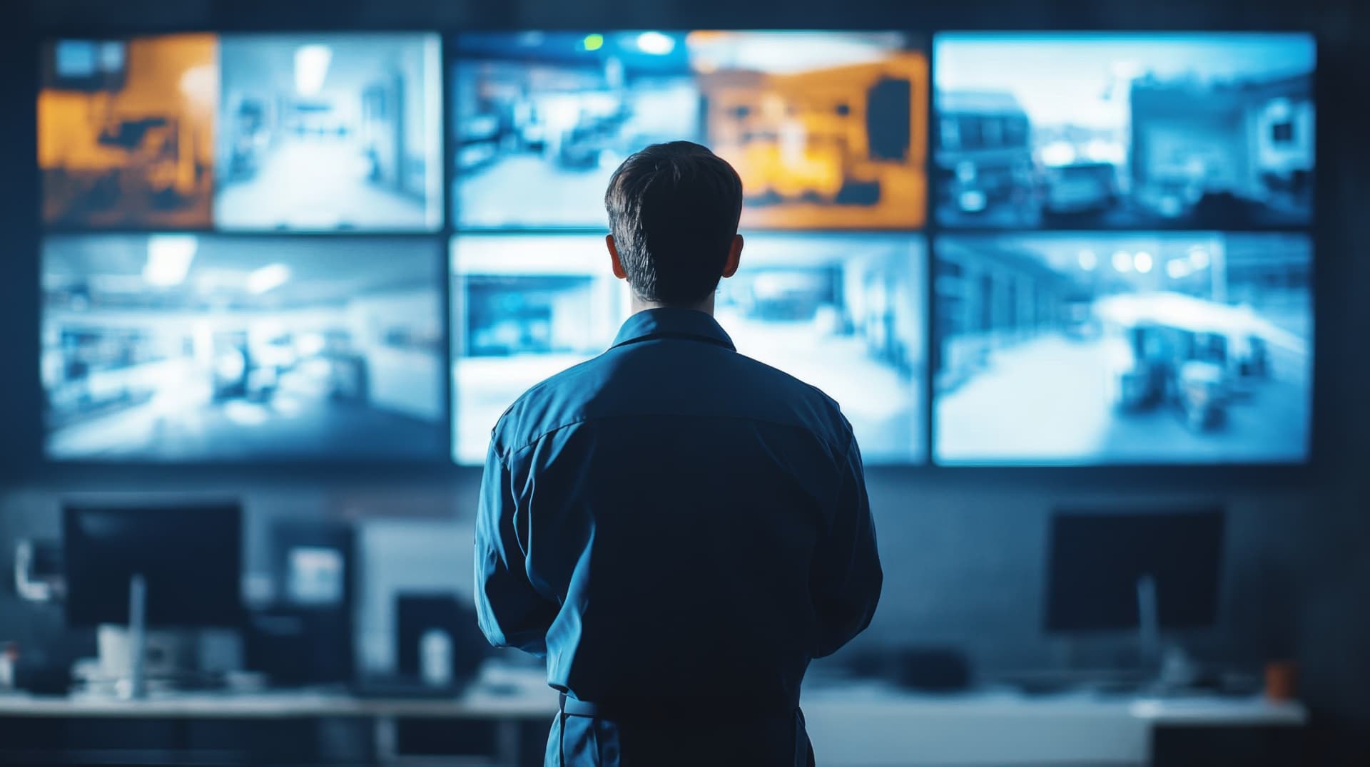 Security control room monitoring environmental operations